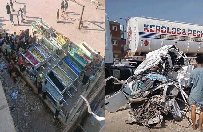 مأساة على الطريق.. مصرع 18 فتاة وسائق حافلة بحادث سير في مصر مأساة على الطريق.. مصرع 18 فتاة وسائق حافلة بحادث سير في مصر