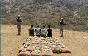 ضبط 4 أشخاص لمحاولتهم تهريب كمية من نبات القات المخدر بمنطقة جازان