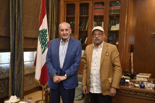 رئيس مجلس النواب اللبناني يستقبل الدكتور يوسف العميري في مقر إقامته ببيروت رئيس مجلس النواب اللبناني يستقبل الدكتور يوسف العميري في مقر إقامته ببيروت