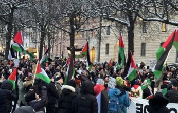 تظاهرة في ستوكهولم احتجاجًا على تواصل جرائم الاحتلال الإسرائيلي في غزة