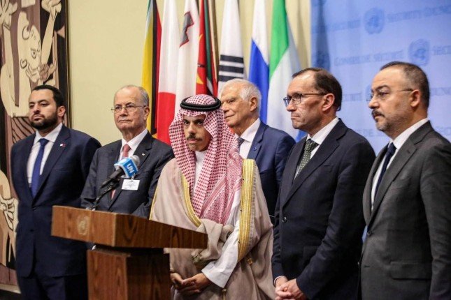 السعودية وفرنسا تبحثان التحضيرات لعقد مؤتمر دولي بشأن حل الدولتين في نيويورك السعودية وفرنسا تبحثان التحضيرات لعقد مؤتمر دولي بشأن حل الدولتين في نيويورك