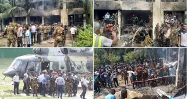 بالفيديو.. قتلى وجرحى جراء تحطم طائرة عسكرية سقطت فى حرم مدرسة وكلية ببنجلاديش بالفيديو.. قتلى وجرحى جراء تحطم طائرة عسكرية سقطت فى حرم مدرسة وكلية ببنجلاديش