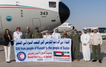 محملة ب40 طنا من المواد المتنوعة.. إقلاع طائرة اغاثية كويتية إلى السودان