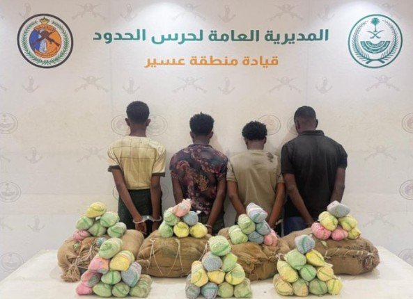 ضبط 4 أشخاص لمحاولتهم تهريب كمية من نبات القات المخدر بمنطقة عسير ضبط 4 أشخاص لمحاولتهم تهريب كمية من نبات القات المخدر بمنطقة عسير