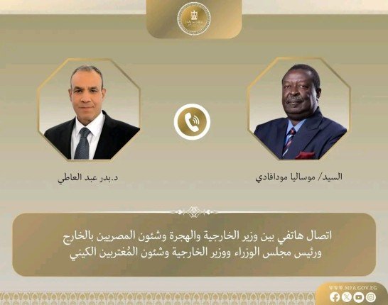 مصر.. وزير الخارجية يجري اتصالاً مع نظيره الكيني مصر.. وزير الخارجية يجري اتصالاً مع نظيره الكيني