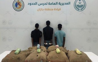 ضبط 3 أشخاص لمحاولتهم تهريب كمية من نبات القات المخدر بمنطقة جازان
