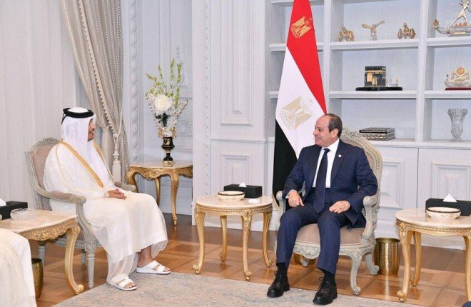 الرئيس السيسي ورئيس وزراء قطر يؤكدان رفض إعادة احتلال غزة ويدعوان لوقف فوري لإطلاق النار الرئيس السيسي ورئيس وزراء قطر يؤكدان رفض إعادة احتلال غزة ويدعوان لوقف فوري لإطلاق النار