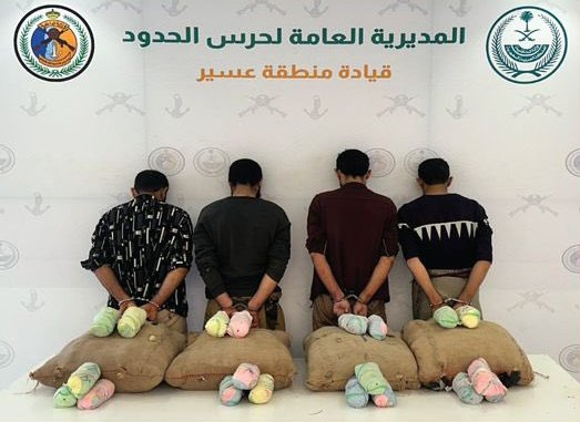 إحباط محاولة تهريب كمية من نبات القات المخدر بمنطقة عسير إحباط محاولة تهريب كمية من نبات القات المخدر بمنطقة عسير