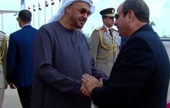 الرئيس السيسي يودع رئيس دولة الإمارات بمطار القاهرة