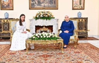 السيدة انتصار السيسي تستقبل ملكة إسبانيا بقصر الاتحادية