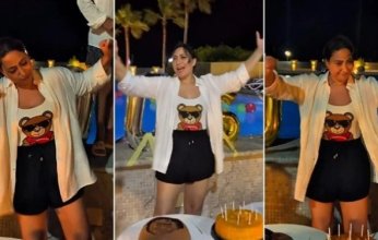 شاهد بالفيديو.. بوسي تحتفل بعيد ميلادها وسط أجواء مفاجئة ورقص على أنغام "كبدة"