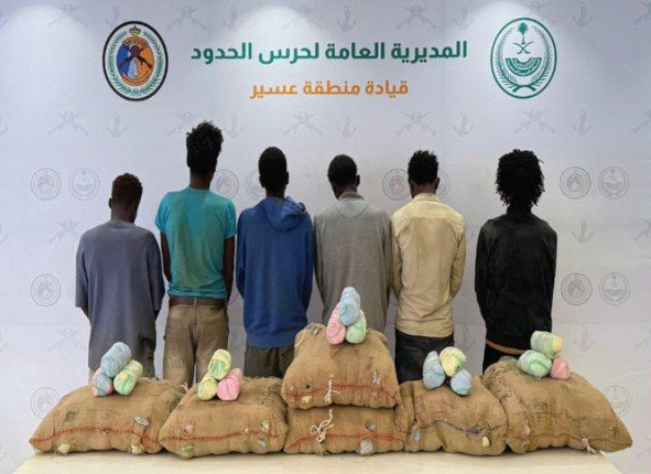 ضبط 6 أشخاص لمحاولتهم تهريب كمية من نبات القات المخدر بمنطقة عسير ضبط 6 أشخاص لمحاولتهم تهريب كمية من نبات القات المخدر بمنطقة عسير