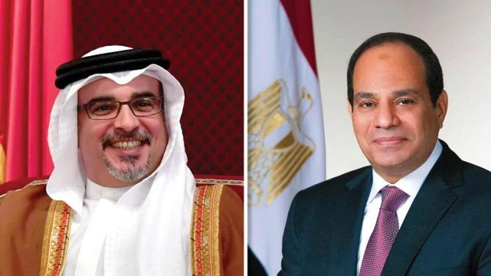الرئيس السيسي وولي عهد البحرين يؤكدان رفض تهجير الشعب الفلسطيني من أرضه الرئيس السيسي وولي عهد البحرين يؤكدان رفض تهجير الشعب الفلسطيني من أرضه