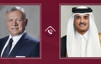 أمير قطر يتلقى اتصالاً هاتفياً من ملك الأردن