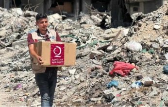 قطر الخيرية توزع دفعة جديدة من المساعدات الغذائية على النازحين في قطاع غزة