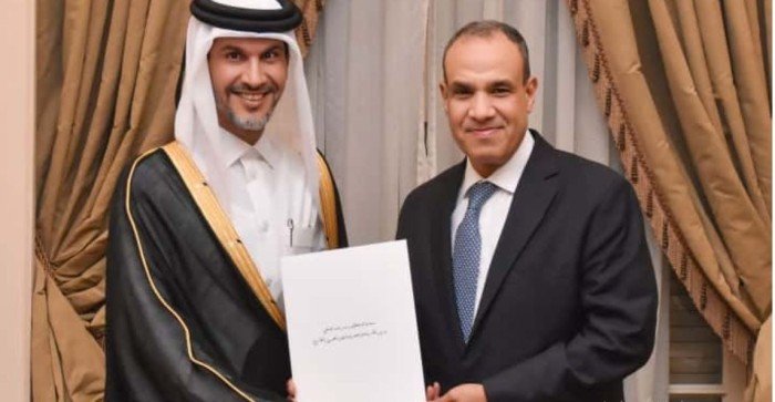وزير الخارجية المصري يتسلم نسخة من أوراق اعتماد سفير قطر