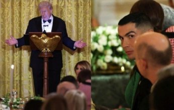 رونالدو يجذب عدسات الإعلام خلال لقاء ترامب وبن سلمان