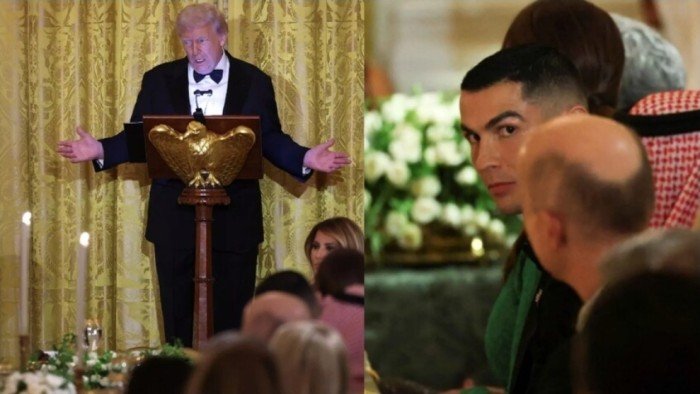 رونالدو يجذب عدسات الإعلام خلال لقاء ترامب وبن سلمان