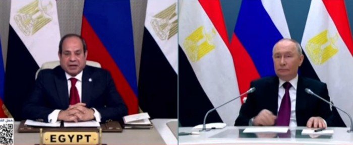 الرئيسان السيسي وبوتين يشهدان تدشين وضع هيكل الاحتواء لمفاعل الوحدة الأولى بمحطة الضبعة النووية