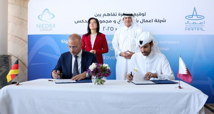 توقيع مذكرة تفاهم بين شركة "أعمال" القطرية ومجموعة "نيداكس" الألمانية