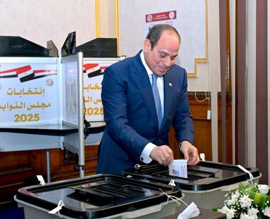مصر.. المتحدث الرئاسي ينشر صور الرئيس السيسي يدلي بصوته في انتخابات مجلس النواب 2025