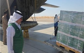 طائرة مساعدات سعودية تصل مطار العريش الدولي لصالح غزة