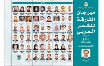 انطلاق فعاليات الدورة الـ 22 لمهرجان الشارقة للشعر العربي