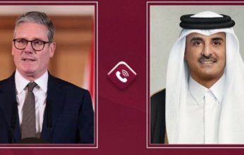 أمير قطر يتلقى اتصالاً هاتفياً من رئيس وزراء المملكة المتحدة