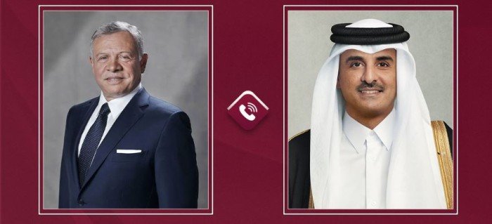 أمير قطر يتلقى اتصالا هاتفيا من ملك الأردن أمير قطر يتلقى اتصالا هاتفيا من ملك الأردن