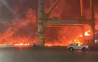 امارة دبى.. .اندلاع حريق كبير في ميناء جبل على