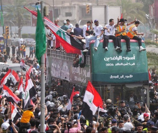 استقبال أسطورى.. لـ منتخب العراق احتفالًا بتأهله لمونديال 2026 استقبال أسطورى.. لـ منتخب العراق احتفالًا بتأهله لمونديال 2026