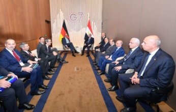 الرئيس السيسي يلتقي بالمستشار الألماني على هامش اجتماعات قمة مجموعة السبع