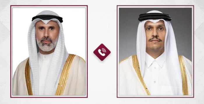 وزير خارجية قطر ونظيره الكويتى يعربان عن ارتياحهما لتقدم مفاوضات إيران وأمريكا وزير خارجية قطر ونظيره الكويتى يعربان عن ارتياحهما لتقدم مفاوضات إيران وأمريكا