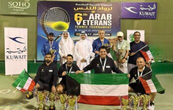 برعاية الخطوط الجوية الكويتية: فريق رواد التنس الكويتي يحصد 11 كأساً متنوعة في منافسات البطولة العربية بشرم الشيخ